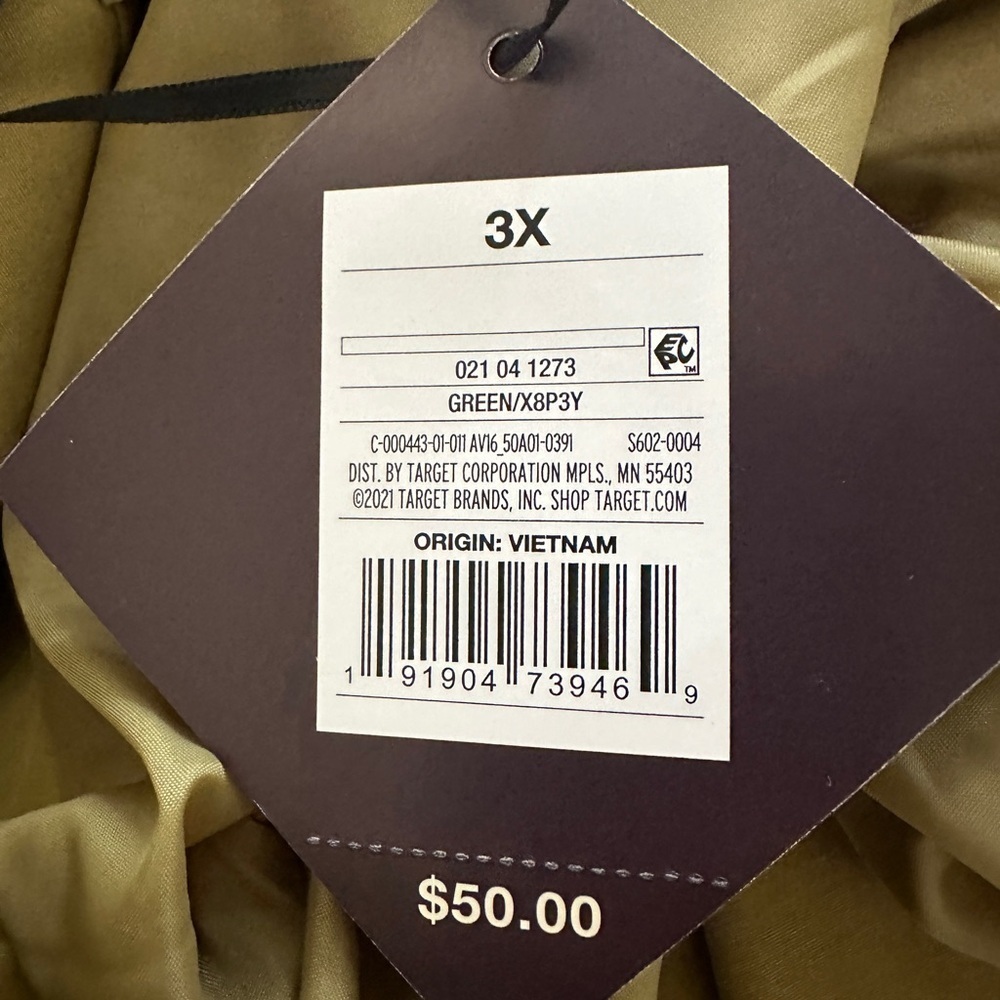 NWT Ava & Viv Light Olive Rain Resistant Coat 3X - Picture 7 of 7